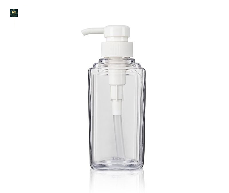 KY074 - Chai nhựa PET trong suốt vân sọc 300ml đựng dầu gội, dầu xả, sữa tắm