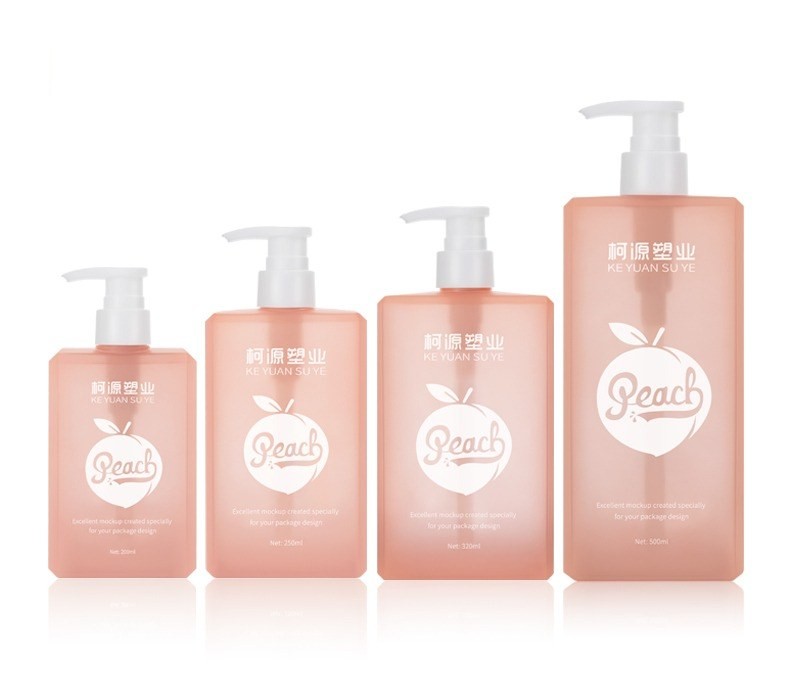 KY022-4 - Chai Nhựa PETG Màu Hồng Đào Nắp Bơm Lotion 120-500ml