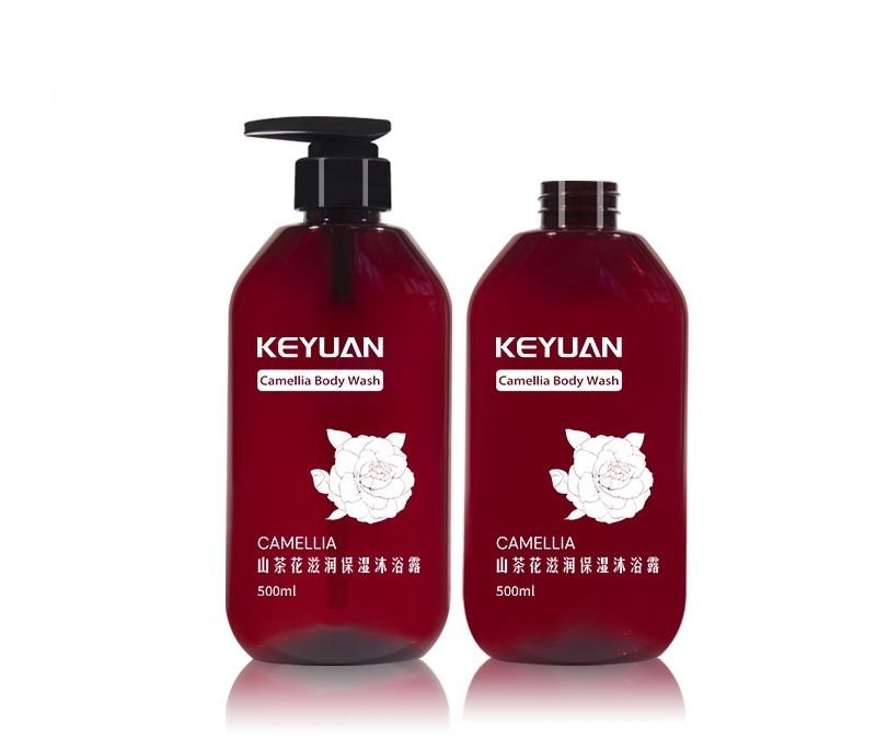 KY187 - Chai Nhựa PET Màu Hoàng Yến 540ml Nắp Bơm Đen Đựng Dầu Gội & Mỹ Phẩm