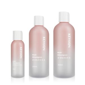 KY087 - Chai Nhựa PET Đỏ Màu Hồng Chuyển Sắc Đựng Gội/Dầu Xả