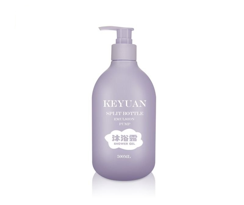 KY116 - Chai Nhựa HDPE Đựng Sữa Tắm/Dưỡng Thể Màu Tím 500ml Kèm Vòi Bơm Lotion