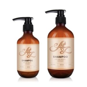 Chai Nhựa PET Dầu Gội, Dầu Xả Màu Nâu Kèm Hũ Kem Đi Kèm - KY136