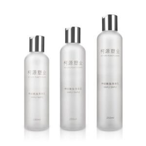 KY058 - Chai Nhựa PET Nắp Disco Mạ UV Bạc/Vàng, Bề Mặt Mờ Trong Suốt, Dung Tích 180-250ml (Lotion, Gel, Nước Rửa Tay Khách Sạn)