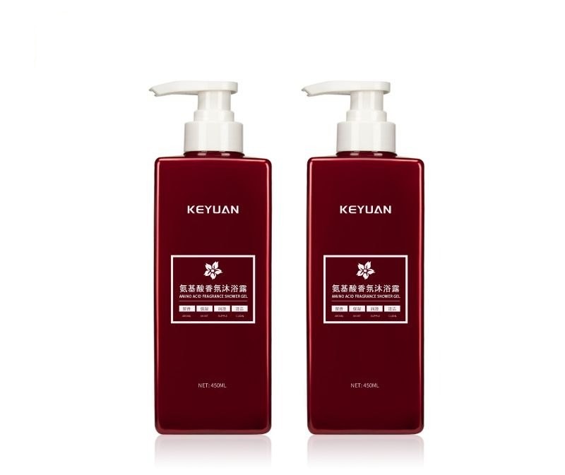 KY018 - Chai nhựa PET 450ml màu đỏ bóng đựng sữa tắm, dầu gội, dầu xả