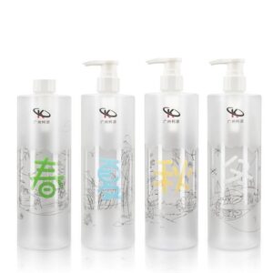 Chai Nhựa PET 500ml Đầu Bơm Lotion, Hoàn Thiện Nhám Phong Cách Trung Hoa - KY061