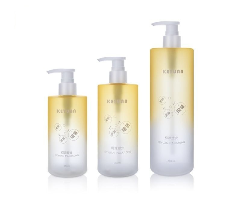 KY131 - Chai Nhựa PET Bơm Gradient Vàng Đựng Dầu Gội, Sữa Tắm, Dầu Xả 250ml/300ml/500ml
