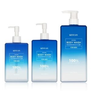 Chai Nhựa PETG Vuông Gradient Xanh Dưỡng Đựng Sữa Tắm Nam 250ml/350ml/500ml - KY022-1