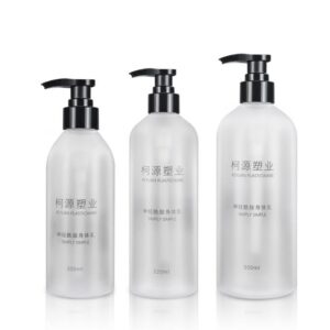 KY042 - Chai Nhựa PET Bơm Gia Đình Nhám Trong Mờ 300ml/320ml/500ml