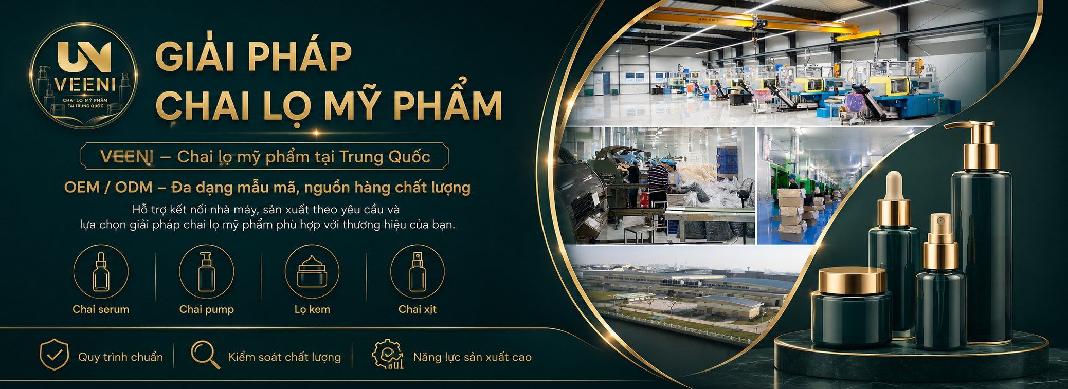 VEENI – Giải pháp chai lọ mỹ phẩm OEM/ODM