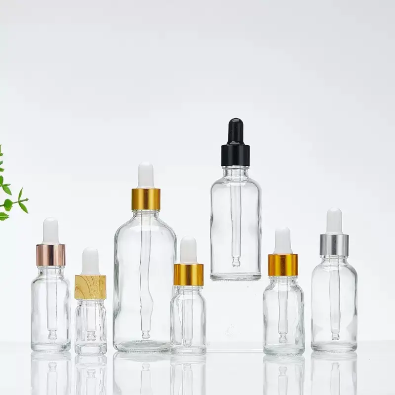 Bộ lọ chiết serum thủy tinh trong nắp nhỏ giọt nhiều dung tích