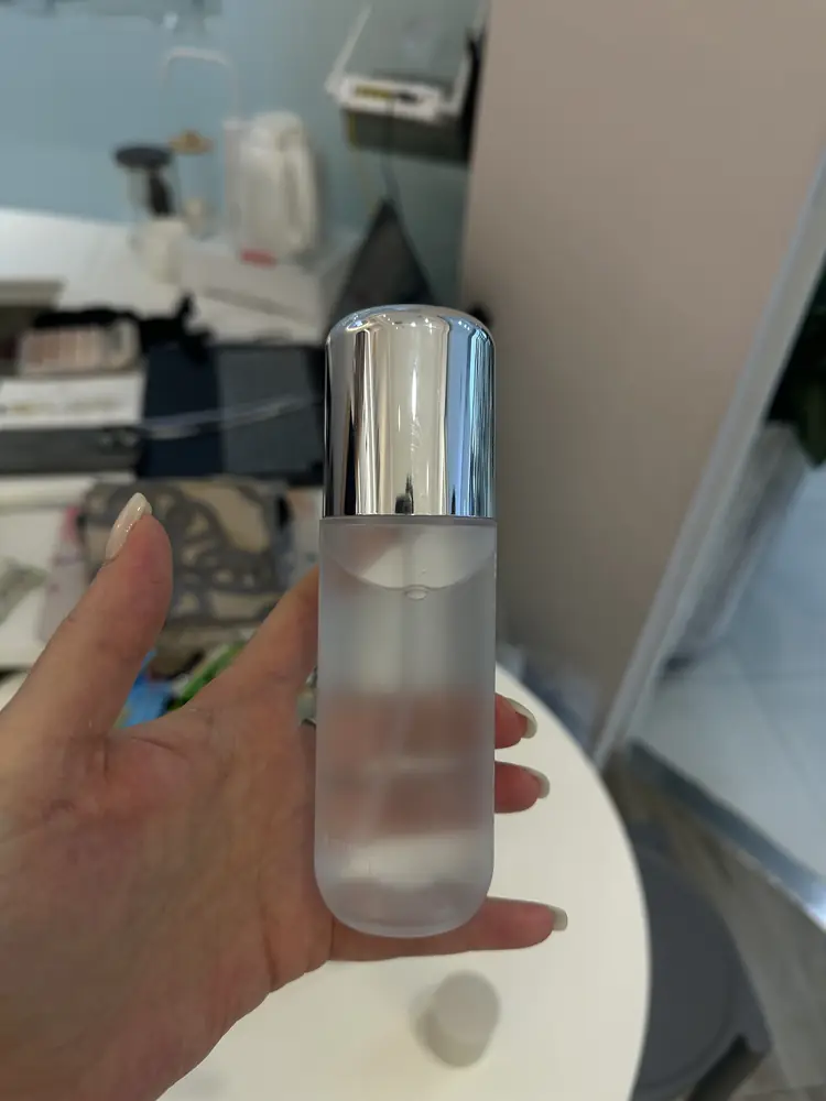Chai chiết mỹ phẩm du lịch thủy tinh mờ 50ml nắp bạc